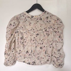 Free people vintage floral crop blouse